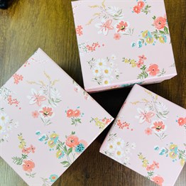 Pink Flower Gift Box - 3 Pcs Set