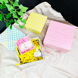 Pembe Çizgi Tasarımlı 3lü Kutu