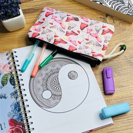 Pink Butterfly Cloth Pencil Case