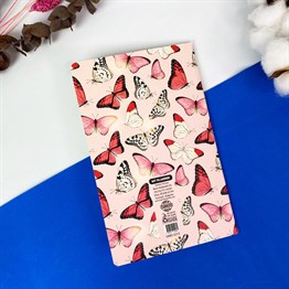 Pembe Kelebek Tasarımlı Terzi Dikişli Defter