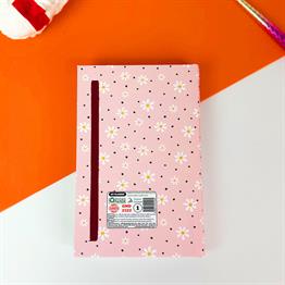 Pembe Papatya Tasarımlı Kalın Kitap Görünümlü Defter