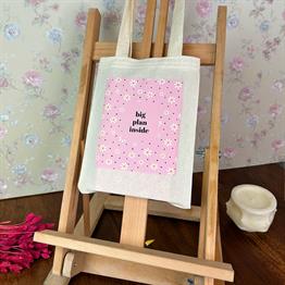 Pembe Papatya  Tasarımlı Kalın Kitap Görünümlü Defter Ve Bez Çanta