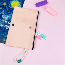 Pink Color Cloth Pencil Case