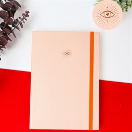 Pembe Renk Desenli Lastikli Defter 