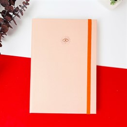 Pembe Renk Desenli Lastikli Defter 