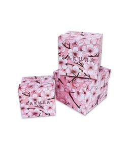 Pembe Sakura Tasarımlı 3lü Mini Kutu 