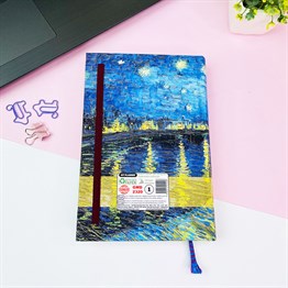 Ren Nehrinde Yıldızlı Bir Gece Tasarımlı Kalın Kitap Görünümlü Defter