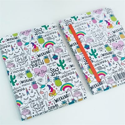 Rengarenk Tasarımlı Lastikli Defter