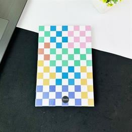 Renkli Dama Tasarımlı Lastikli Defter