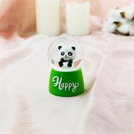 Renkli Panda Mini Işıklı Kar Küresi