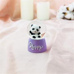 Renkli Panda Mini Işıklı Kar Küresi