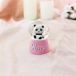 Renkli Panda Mini Işıklı Kar Küresi