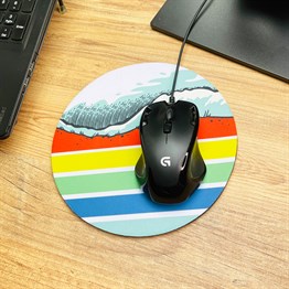 Retro Dalga Tasarımlı Oval Mouse Pad