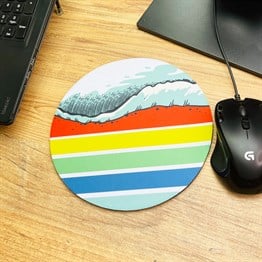 Retro Dalga Tasarımlı Oval Mouse Pad