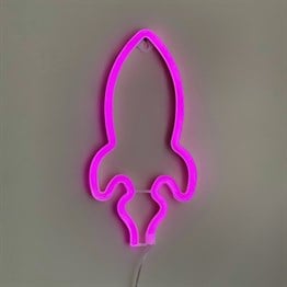 Roket Neon Işıklı Duvar Lambası