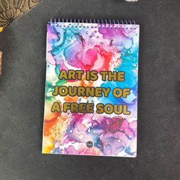 Sanat Özgür Ruhun Yolculuğudur Tasarımlı  A5 Sketch Book - Eskiz Defteri