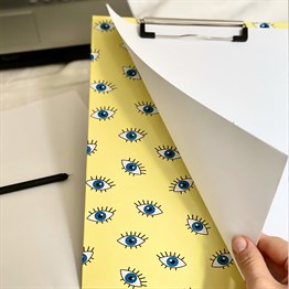 Yellow Evil Eye Clipboard 