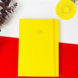 Sarı Renk Desenli Lastikli Defter 
