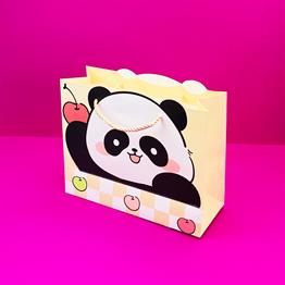 Şekilli Panda Tasarımlı Karton Çanta 20X24,5 cm x12