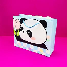 Şekilli Panda Tasarımlı Karton Çanta 26,5X32 Cm x12