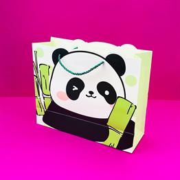 Şekilli Panda Tasarımlı Karton Çanta 26,5X32 Cm x12