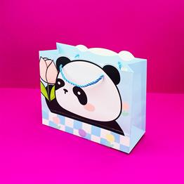Şekilli Panda Tasarımlı Karton Çanta 20X24,5 cm x12