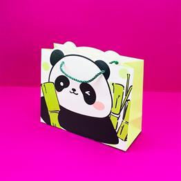 Şekilli Panda Tasarımlı Karton Çanta 20X24,5 cm x12