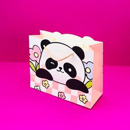 Şekilli Panda Tasarımlı Karton Çanta 20X24,5 cm x12