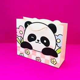 Şekilli Panda Tasarımlı Karton Çanta 26,5X32 Cm x12