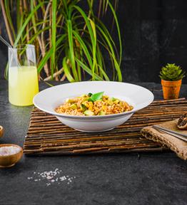 Seramik Noodle Makarna Tabağı Beyaz