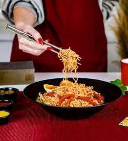 Seramik Noodle Makarna Tabağı Siyah