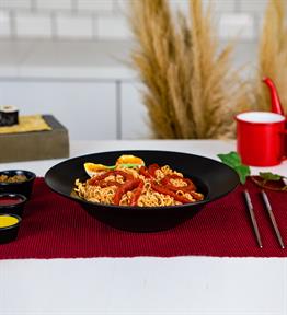 Seramik Noodle Makarna Tabağı Siyah