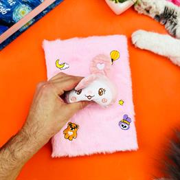 Sevimli Hayvan Kabartmalı Peluş Defter