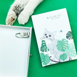 Sevimli Hayvan Tasarımlı Kilitli Günlük Defter