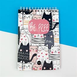 Sevimli Kedi Spiralli Defter
