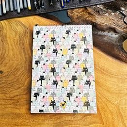Sevimli Kedi Tasarımlı A5 Sketch Book - Eskiz Defteri