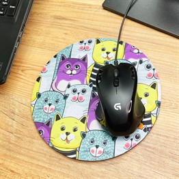 Cute Cat Oval Mouse Pad Customizable