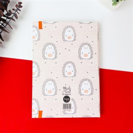 Sevimli Kirpi Tasarımlı Lastikli Defter 