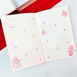 Sevimli Kız Tasarımlı Kilitli Günlük Defter