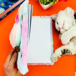 Sevimli Meyve Kabartmalı Peluş Defter