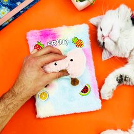 Sevimli Meyve Kabartmalı Peluş Defter