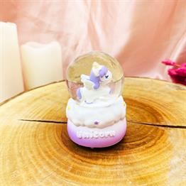 Sevimli Unicorn Tasarımlı Mini Kar Küresi