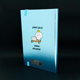 Şimdi Çalış Sonra Ağlarsın Tasarımlı Metal Kapaklı Lastikli Defter
