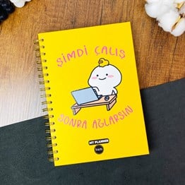 Şimdi Çalış Sonra Ağlarsın Tasarımlı Spiralli Defter 
