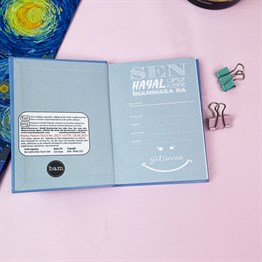 Şimdi Çalışayım Sonra Ağlarım Tasarımlı Sert Kapaklı Lastikli Mini Defter