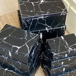 Black Marble 10 Pcs of Gift Boxes Set