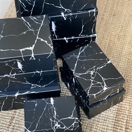 Black Marble 10 Pcs of Gift Boxes Set