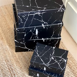 Black Marble 10 Pcs of Gift Boxes Set