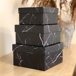 Black Marble Gift Box - 3 Pcs Set