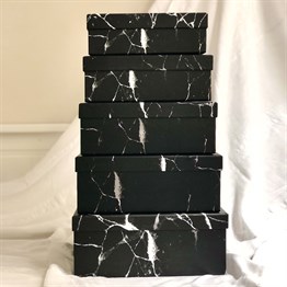 Black Marble 5 Pcs of Gift Boxes Set